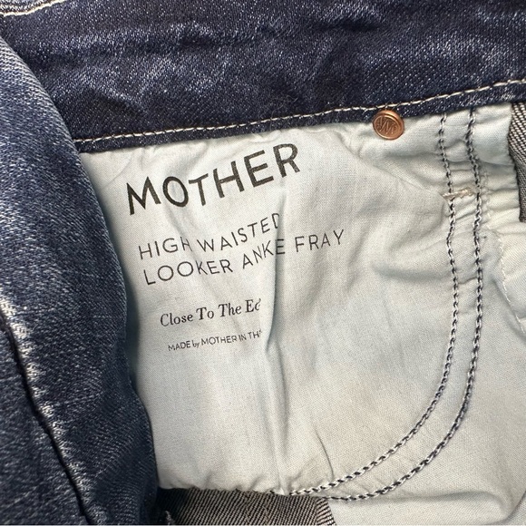 Mother The High Waisted Looker Ankle Fray Jeans Close to the Edge 25 0 stretch - Picture 14 of 14